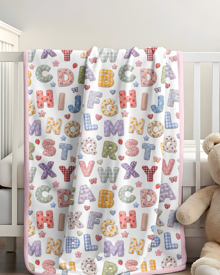 Fabric Alphabet Letters Bamboo Blanket