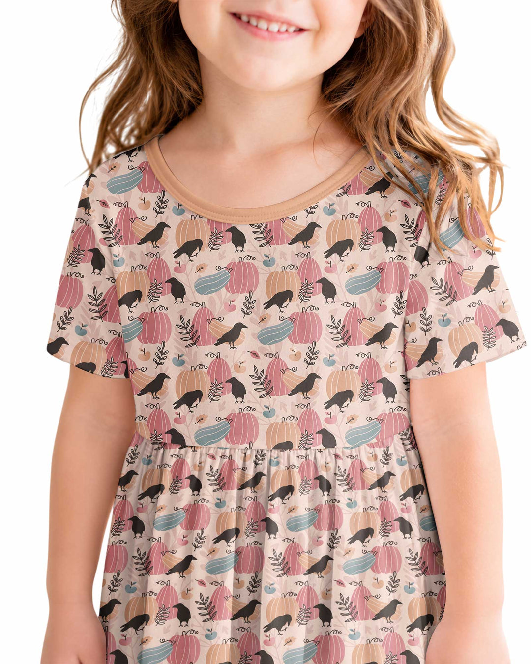 Pastel Pumpkin Patch Bamboo Twirl Dress