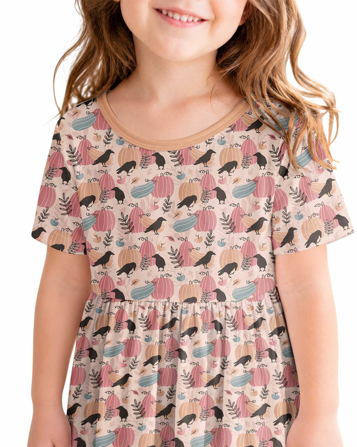 Pastel Pumpkin Patch Bamboo Twirl Dress