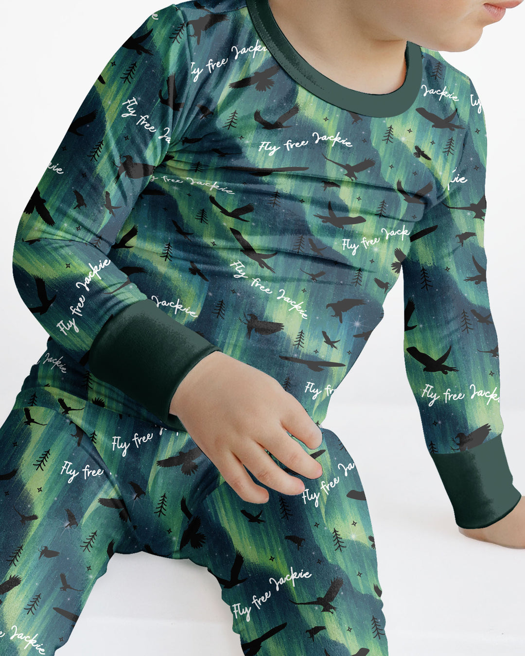 Fly Free Jackie Eagle Bamboo Two Piece Long Sleeve Pajama Set