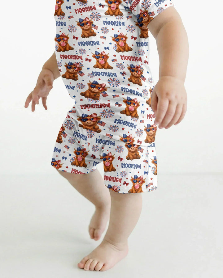 Conjunto de Pijama de Dos Piezas de Bambú con Mangas Cortas y Pantalones Cortos