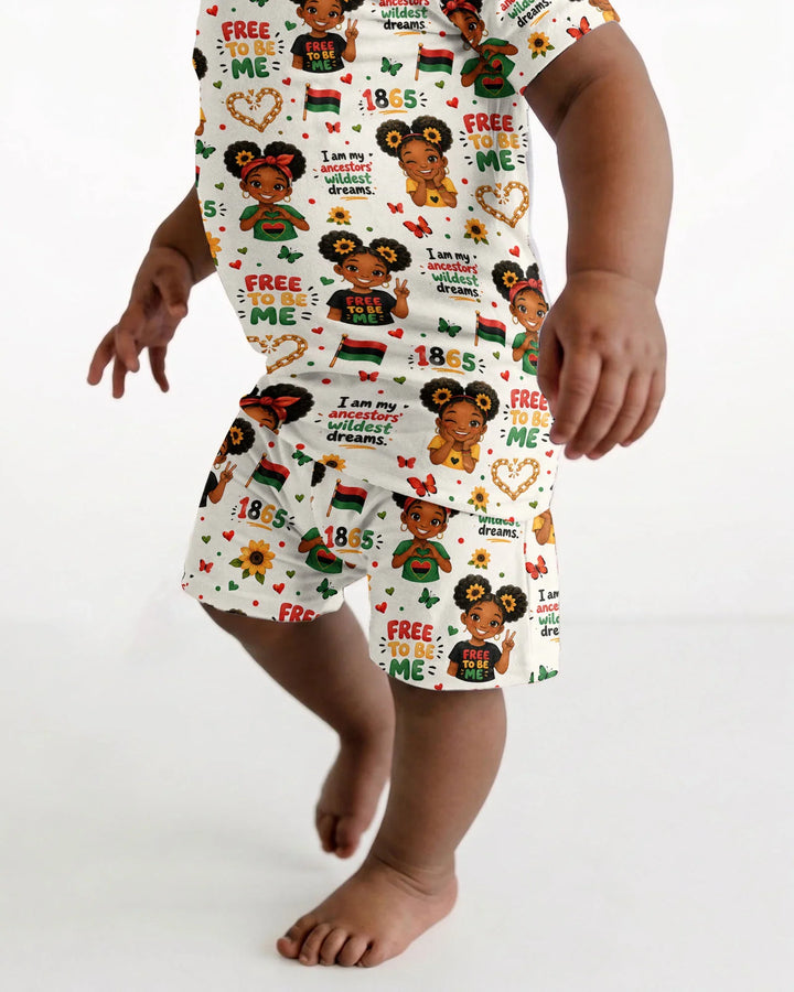 Template Zweiteiliges Pyjama-Set mit kurzen Ärmeln und Shorts