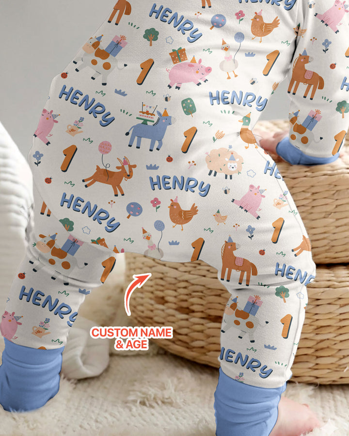 Personalized Farm Animals Birthday Bamboo Convertible Zippy