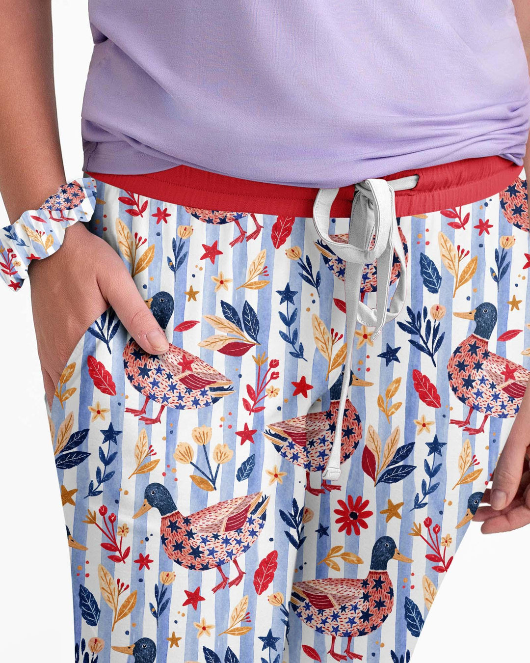 Patriotic Mallard Duck Bamboo Women Pajama Set