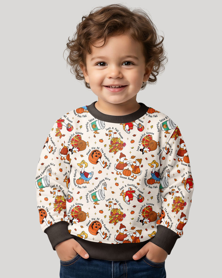 Just A Fall Goose Family Matching Bamboo Crewneck Sweatshirt