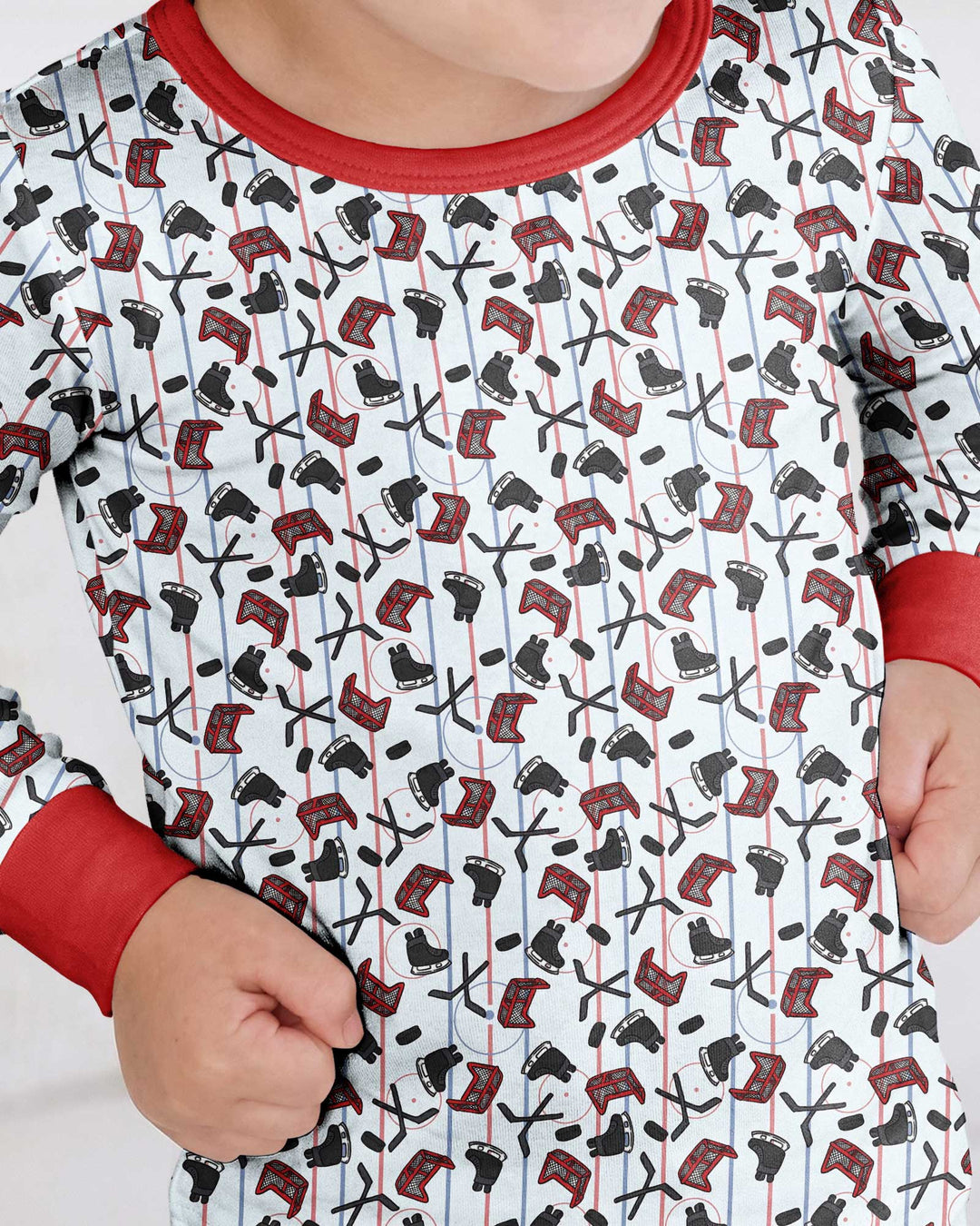 Hockey Rink Bamboo Two Piece Long Sleeve Pajama Set