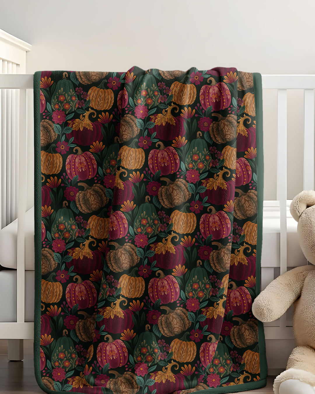 Velvet Pumpkins Bamboo Blanket