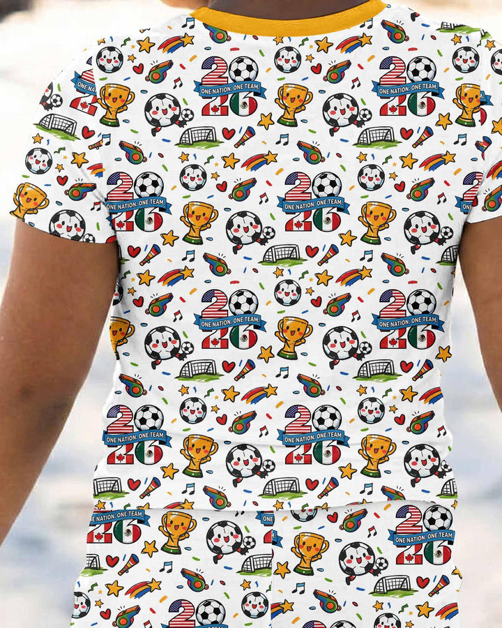 Soccer Fever 2026 Family Matching Bamboo Two Piece Short Sleeve Pajama Set