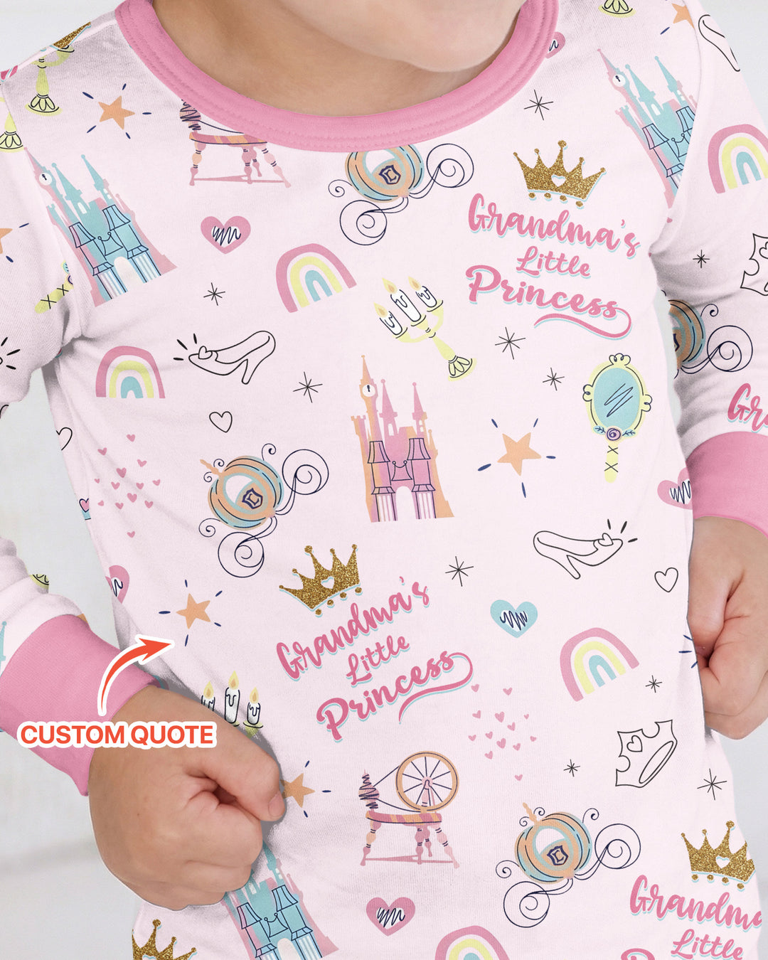 Grandma's Little Princess Bamboo Two Piece Long Sleeve Pajama Set