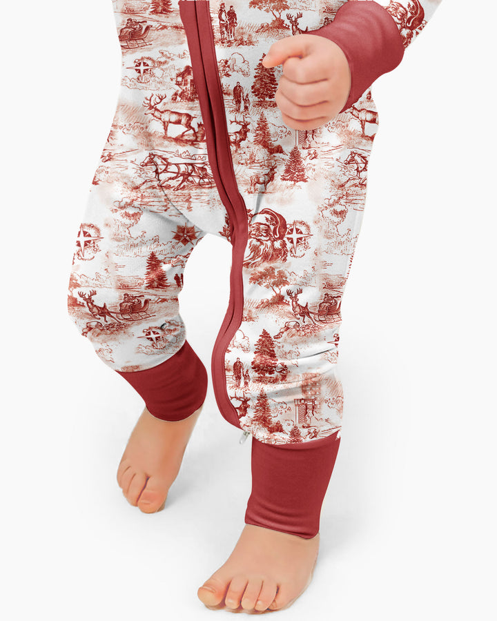 Merry Christmas Toile  Bamboo Convertible Zippy