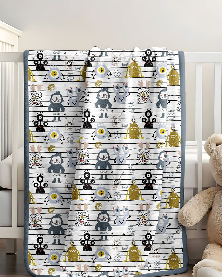 Playful Monster Friends Bamboo Blanket