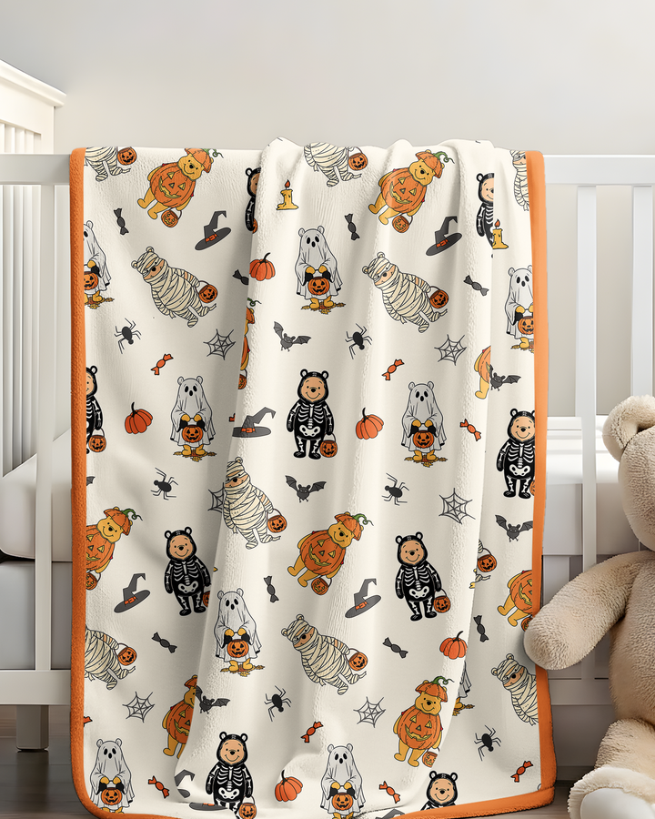 Retro Trick Or Treat Bamboo Blanket