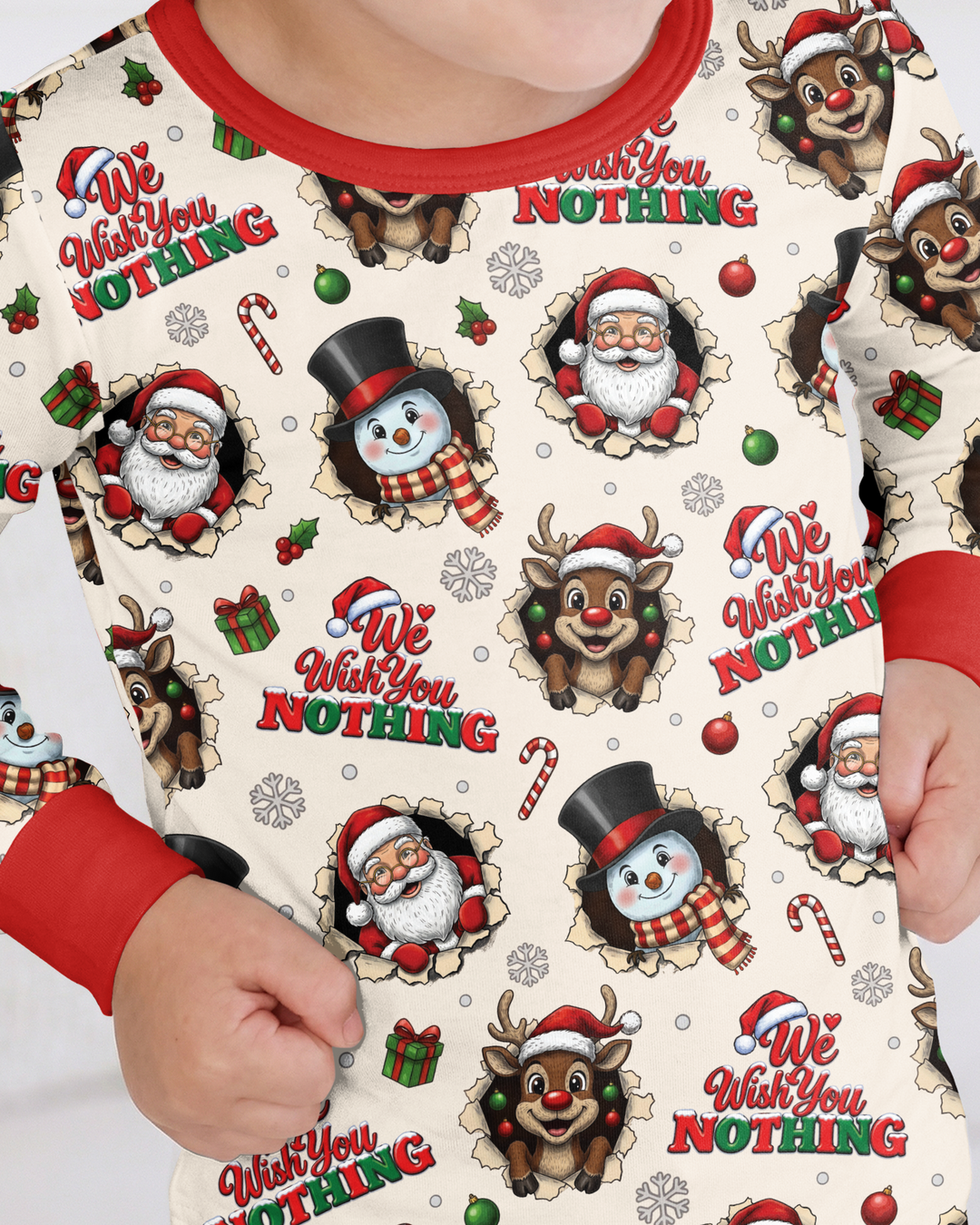 Funny Butt Christmas Squad Bamboo Two Piece Long Sleeve Pajama Set