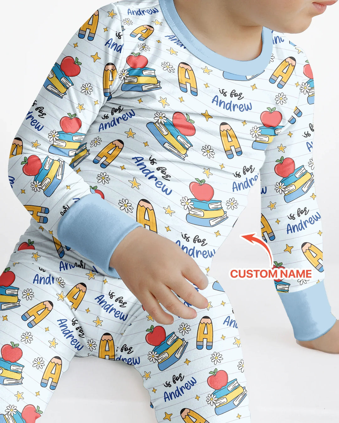 Conjunto de pijama de dos piezas de bambú con mangas largas, plantilla PERSONALIZADA