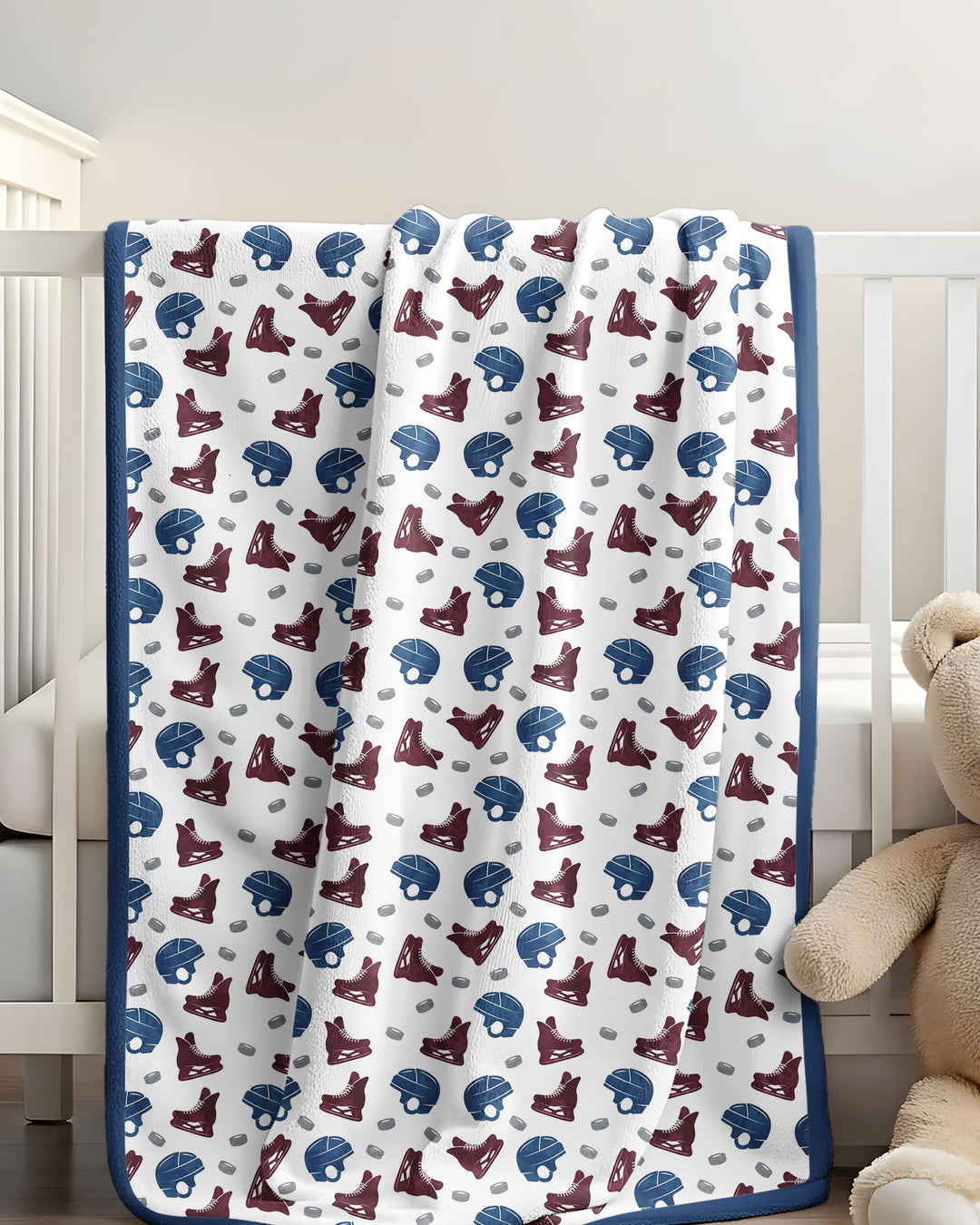 Hockey - Pucks & Gear Bamboo Blanket