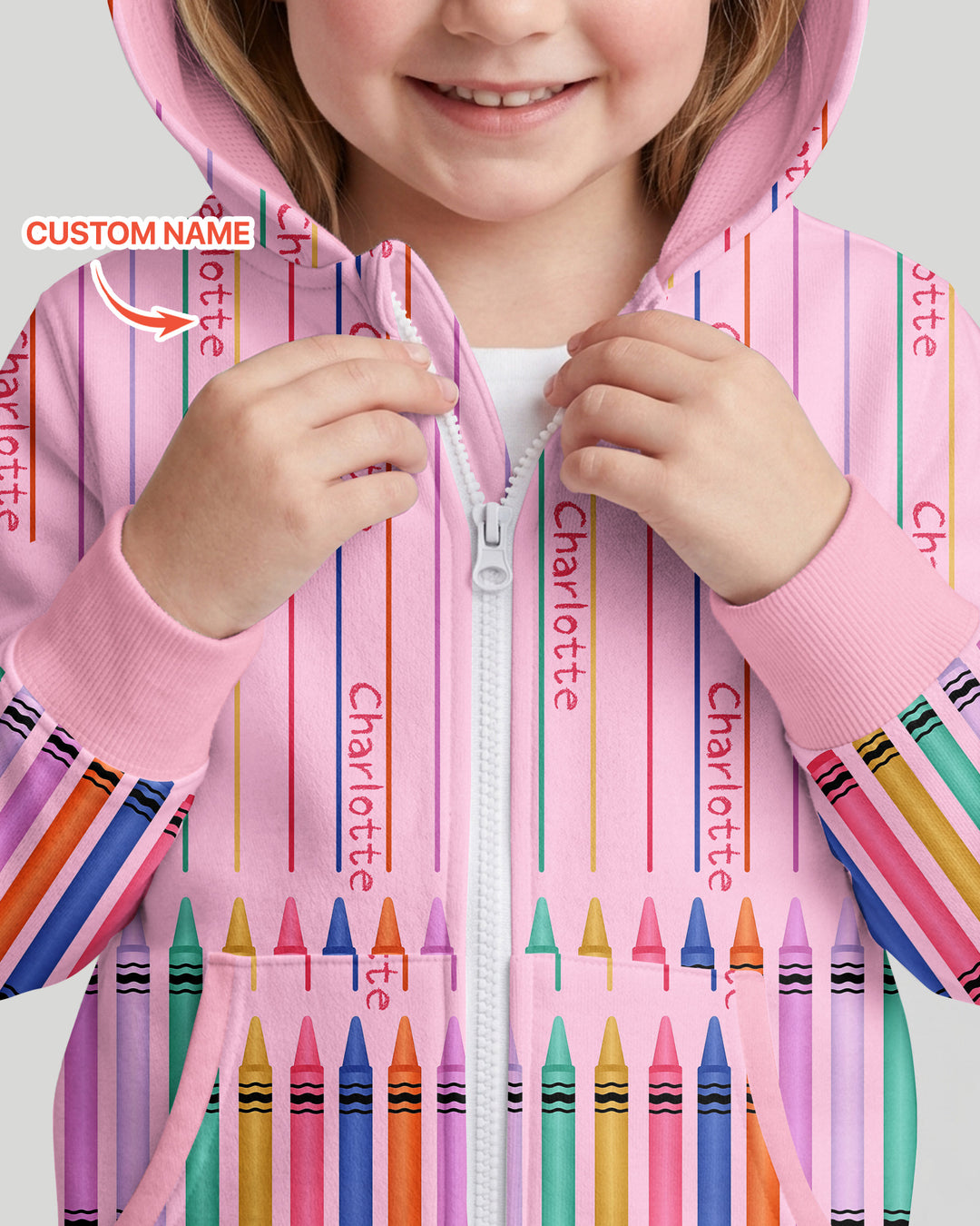 Sudadera con capucha y cremallera de bambú personalizada