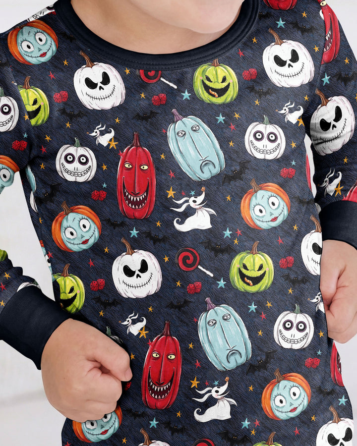 Nightmare Pumpkin Bamboo Two Piece Long Sleeve Pajama Set