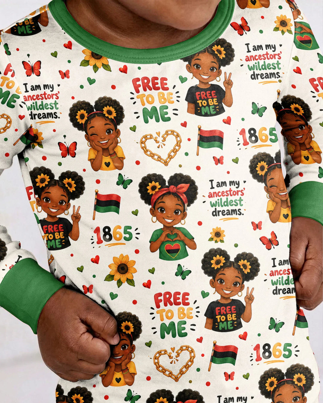 Juneteenth I am My Ancestors' Wildest Dream Bamboo Two Piece Long Sleeve Pajama Set