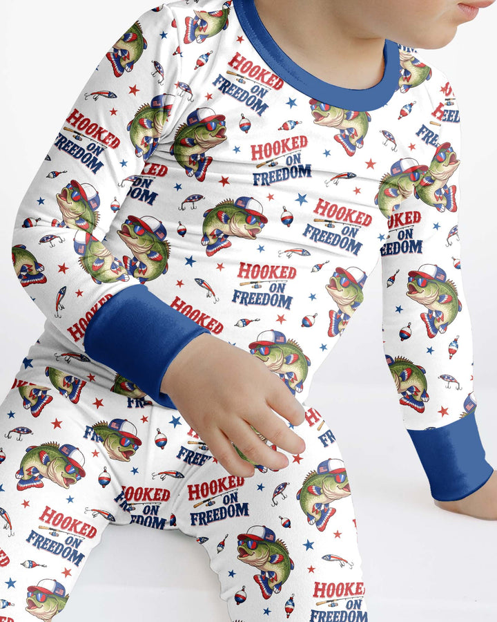 Hooked On Freedom Bamboo Two Piece Long Sleeve Pajama Set