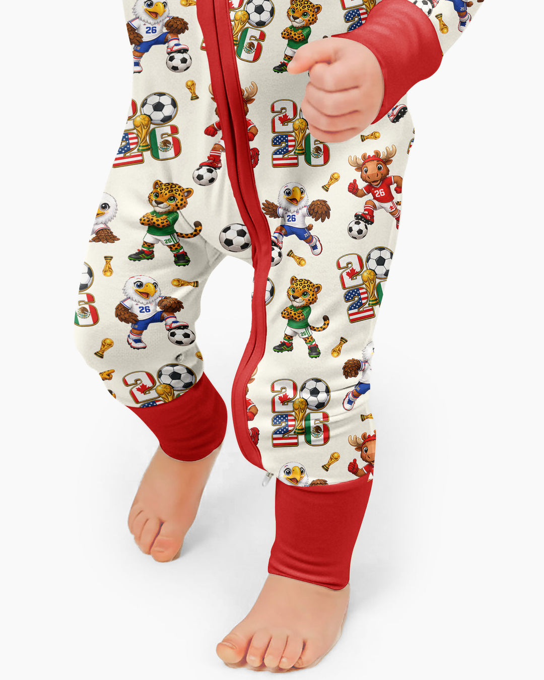 Cute Soccer Mascots USA CAN MEX Bamboo Convertible Zippy