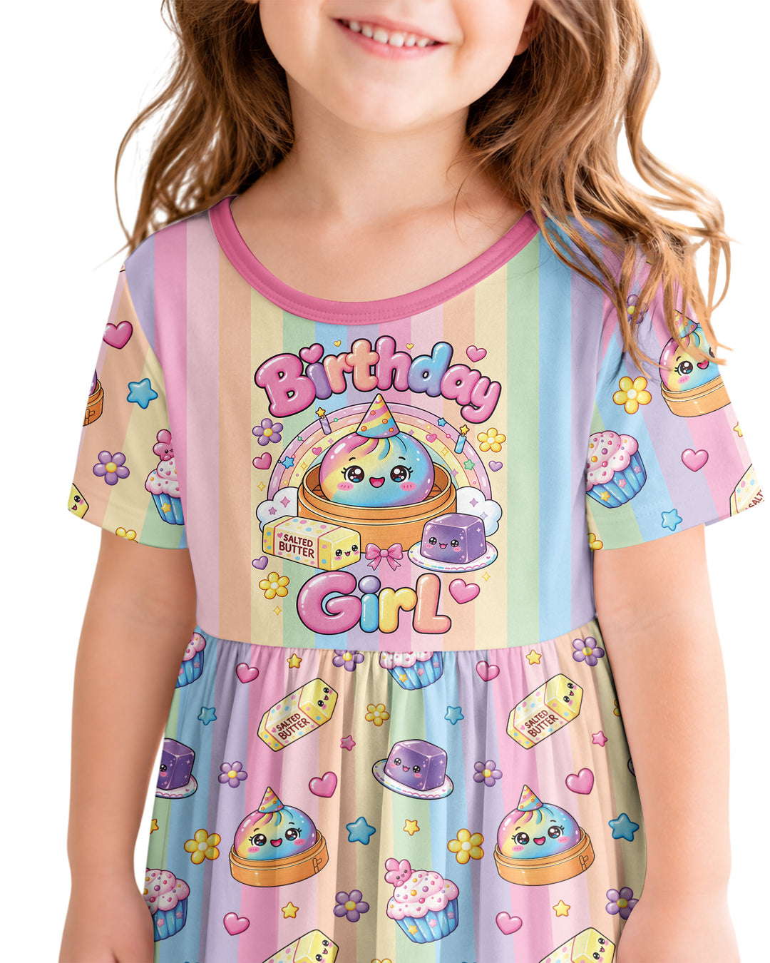 Personalized Squishy Party Birthday Girl Bamboo Twirl Dress