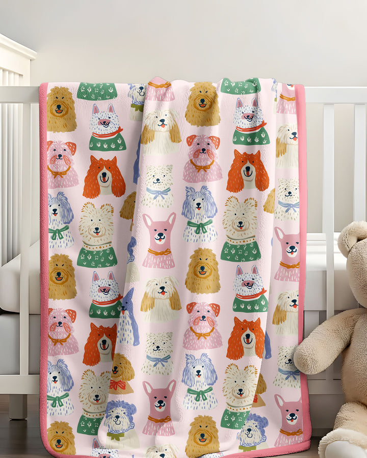 Puppy Portrait Bamboo Blanket