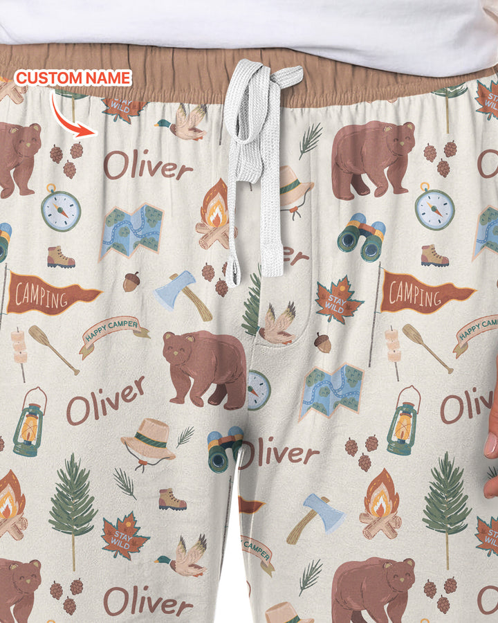 Custom Name Adventure Outdoors Bamboo Men's Pajama Set