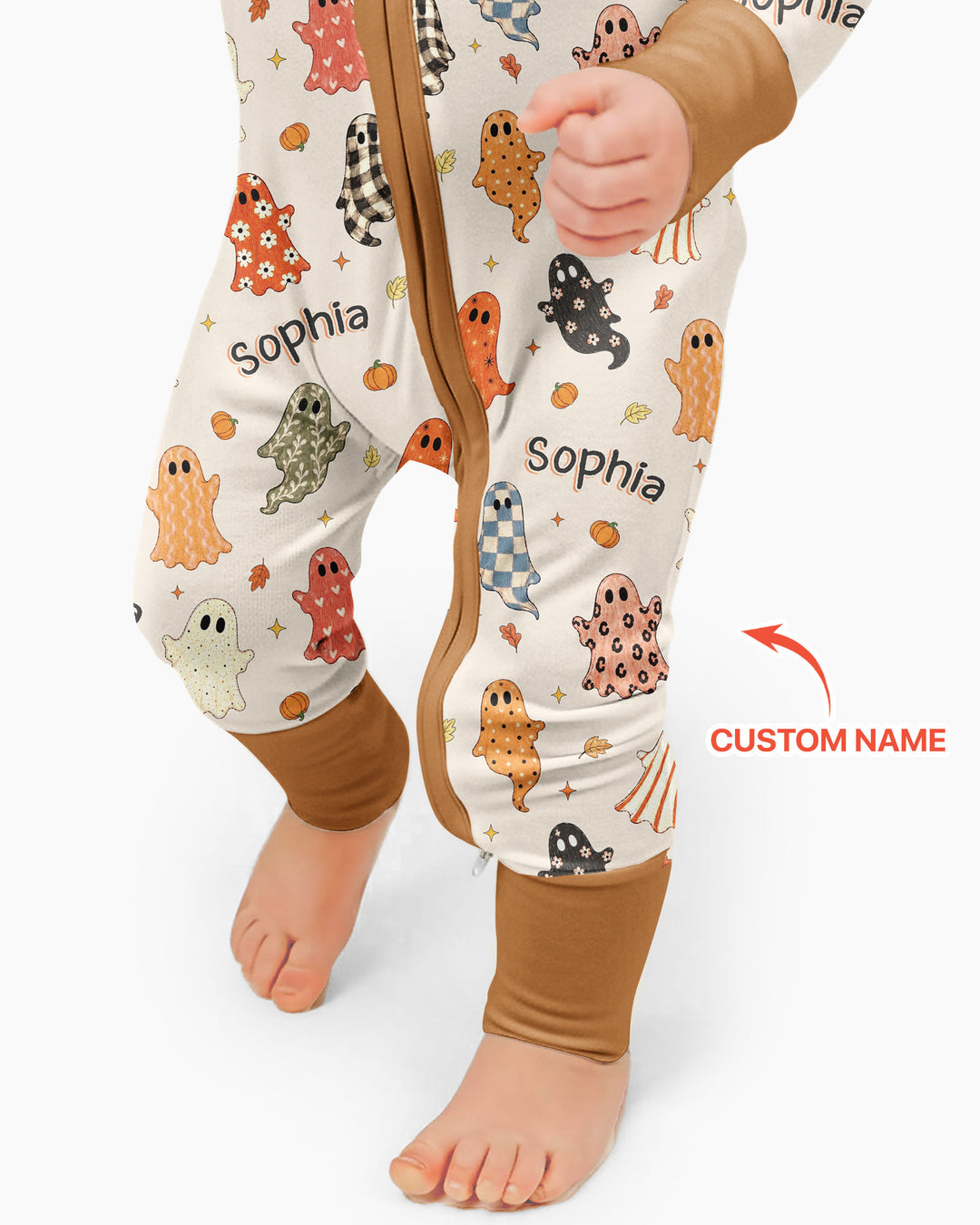 Custom Name Fall Ghost Bamboo Convertible Zippy