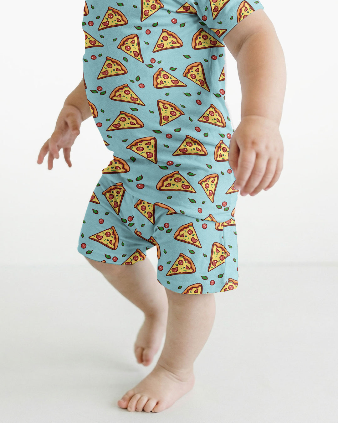 Pizza Doodle Bamboo Two-Piece Short Sleeve Shorts Pajama Set