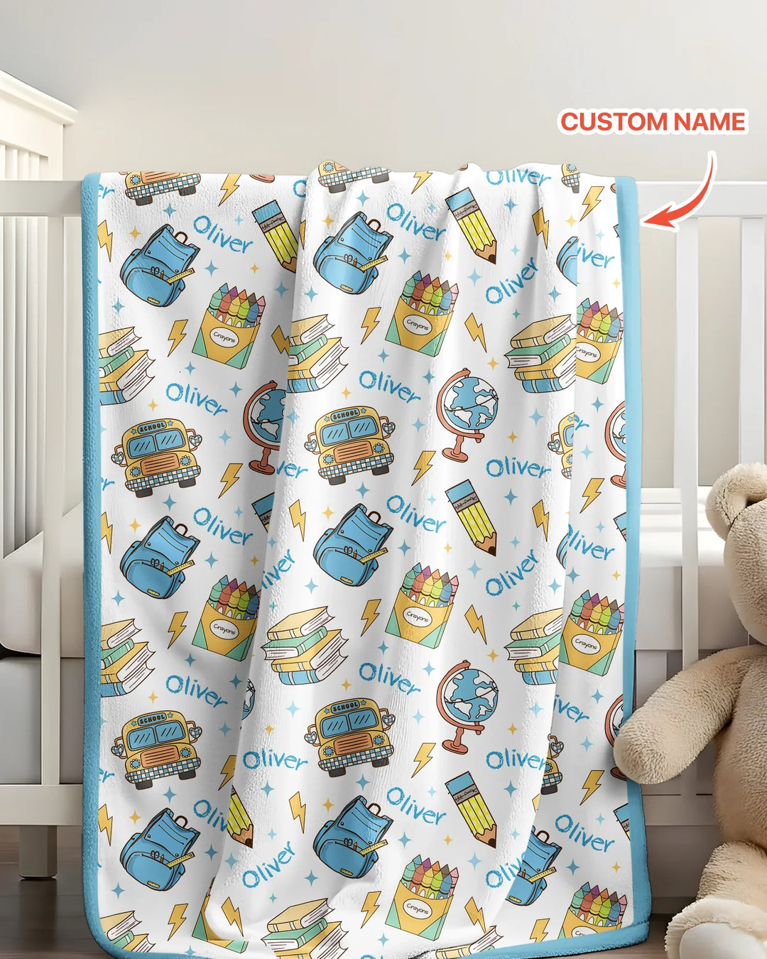 Custom Name Back To School Bamboo Blanket