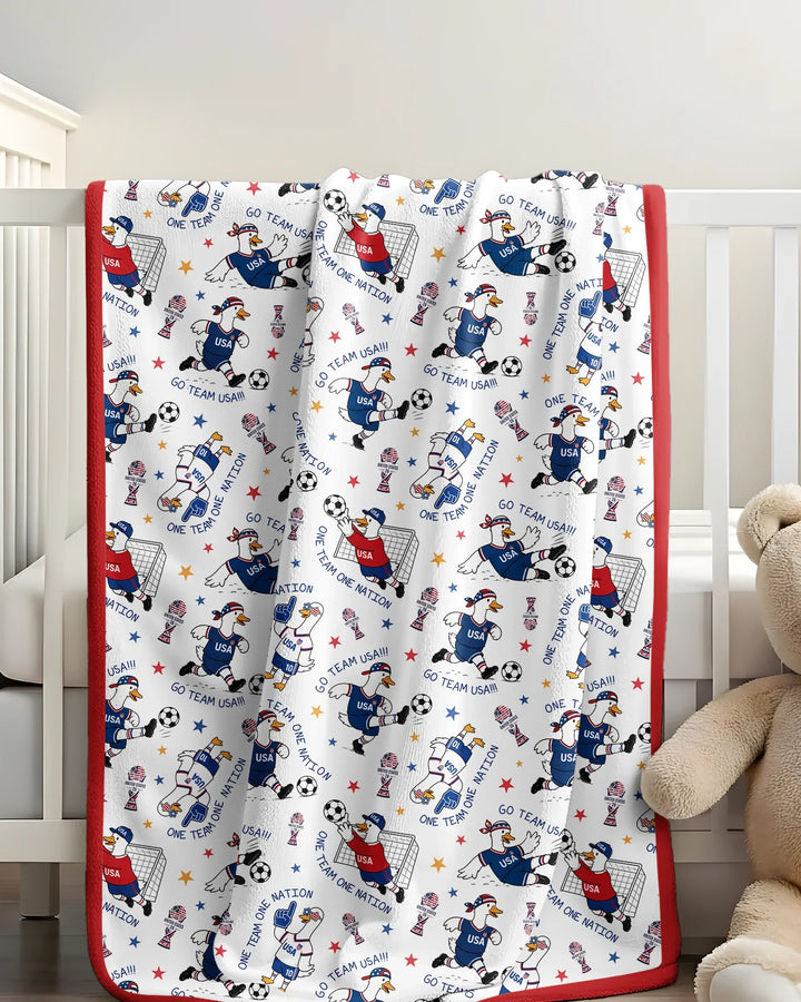 USA Soccer Goose Family Matching Bamboo Blanket