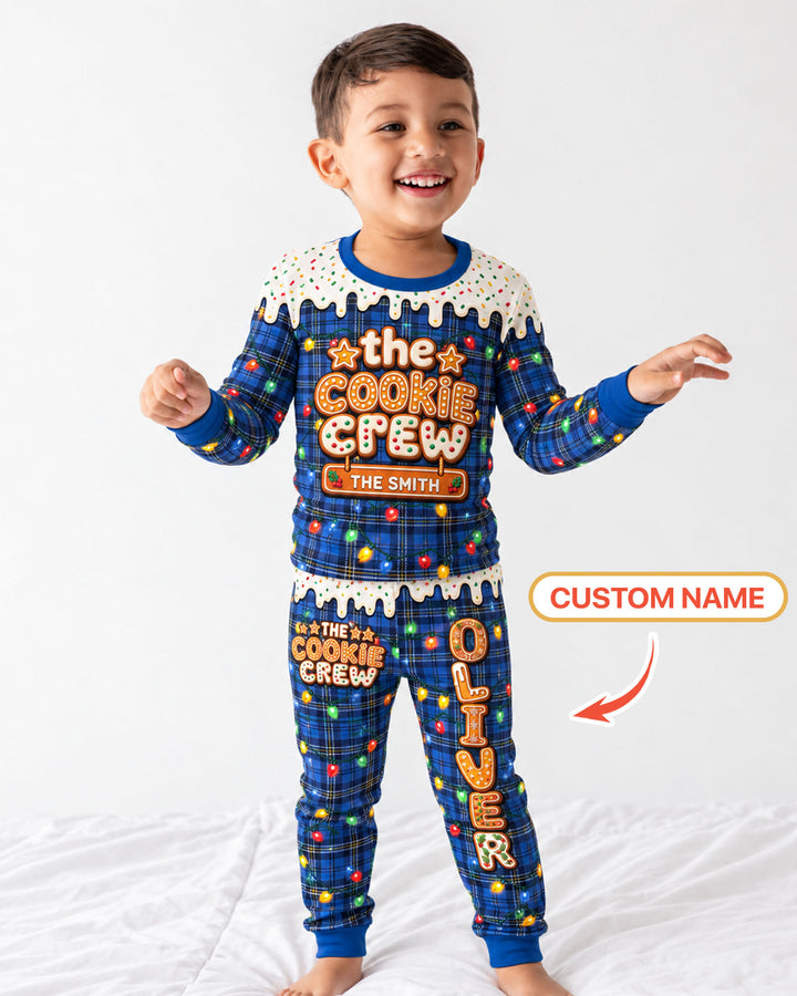 The Cookie Crew Custom Name Bamboo Two Piece Long Sleeve Pajama Set