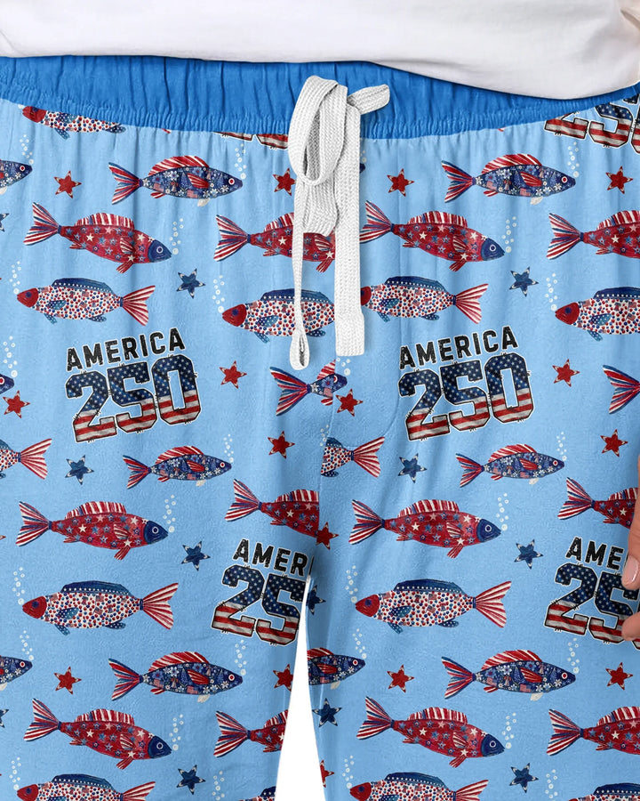 Stars and Stripes Fish Bamboo Men's Pajama Set