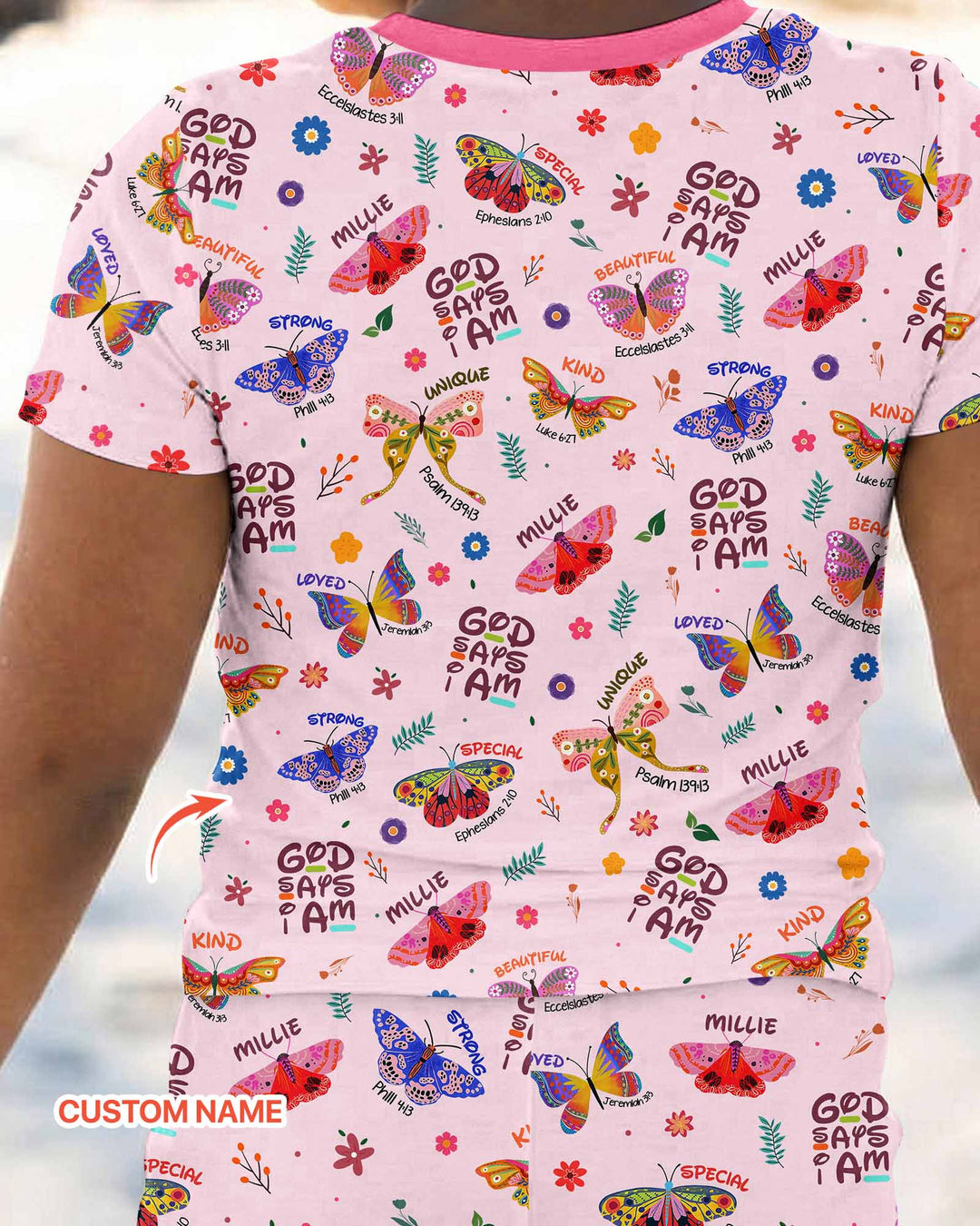 Zweiteiliges, kurzärmliges Pyjama-Set mit Marienkäfern