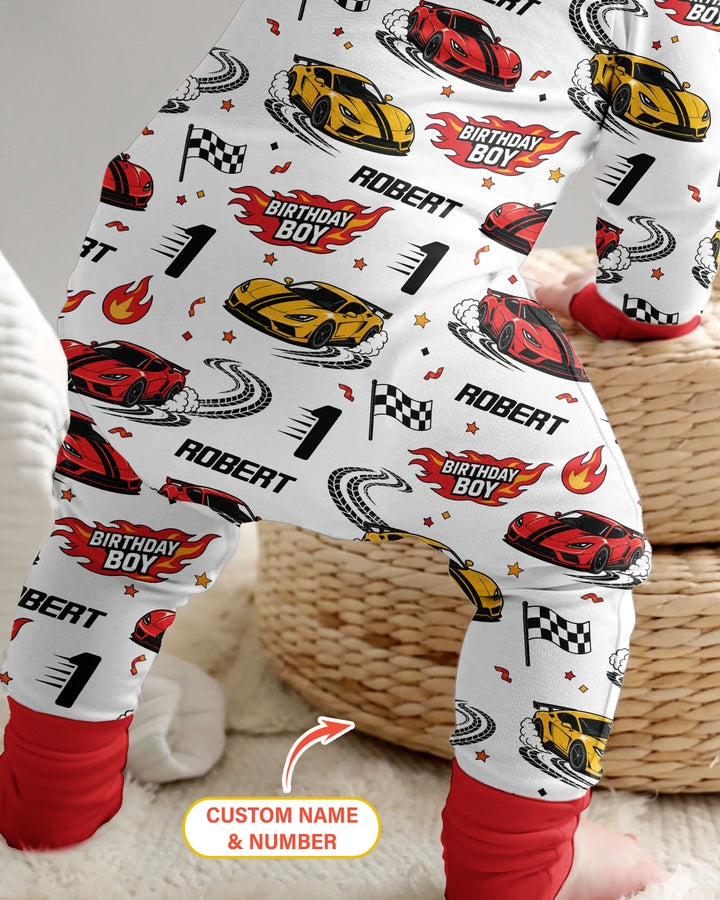 Personalized Racing Car Birthday Boy Bamboo Convertible Zippy