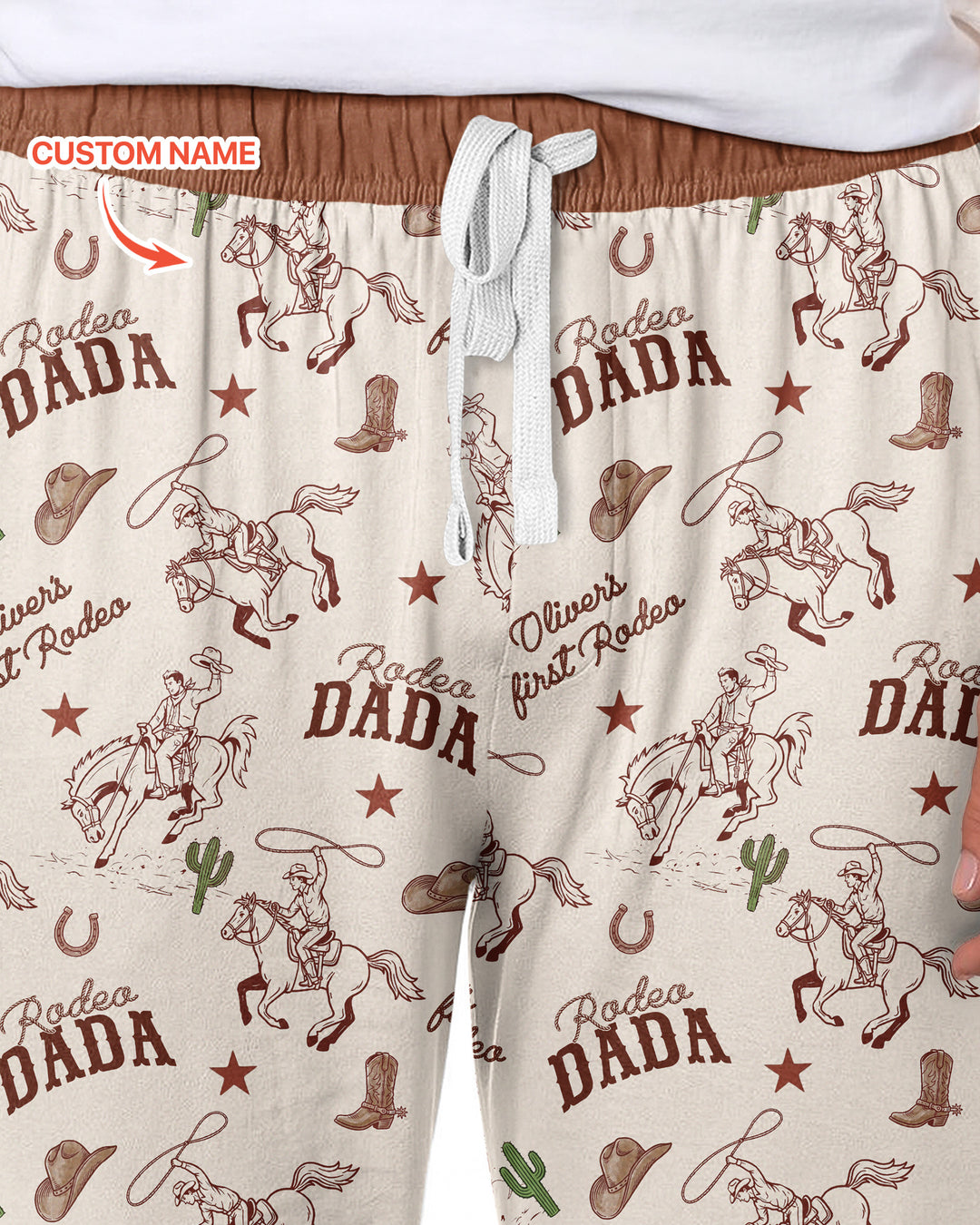 Custom Name First Rodeo Family Matching Bamboo Men's Pajama Set