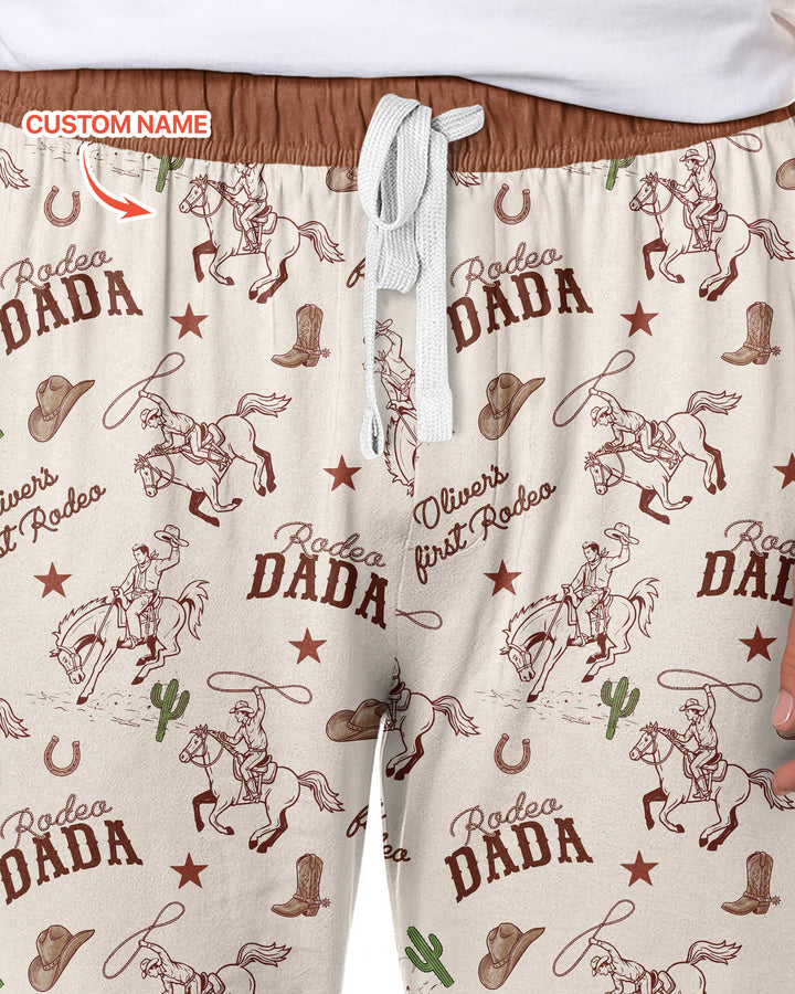 Custom Name First Rodeo Family Matching Bamboo Men's Pajama Set