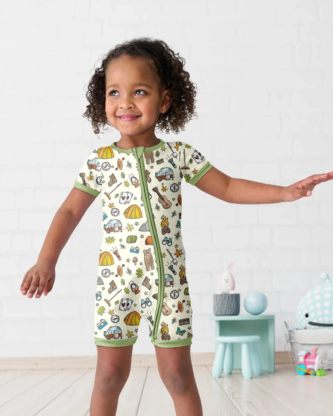 Love Camping Matching Family Bamboo Shorty Zippy