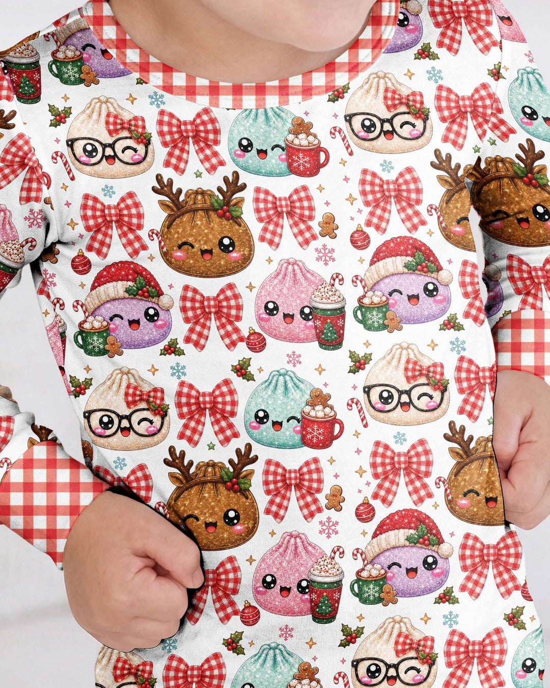 Merry Glitter Dumpling Bamboo Two Piece Long Sleeve Pajama Set
