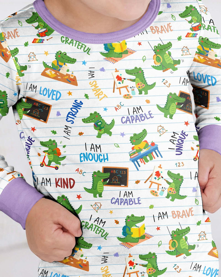 Zweiteiliges Langarm-Pyjama-Set mit Sommerfrüchten