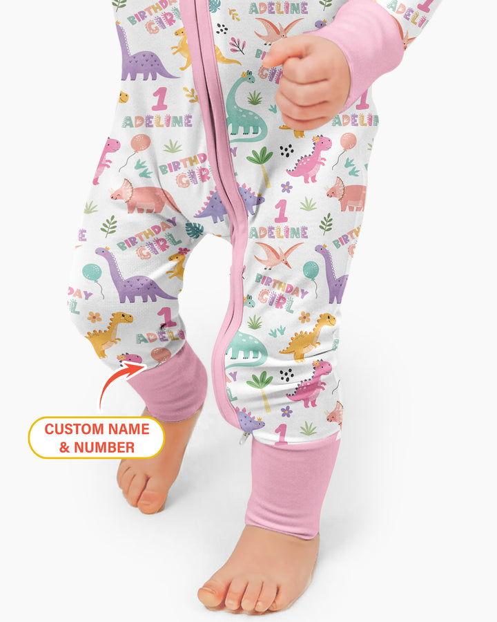 Personalized Dinosaur Birthday Bamboo Convertible Zippy