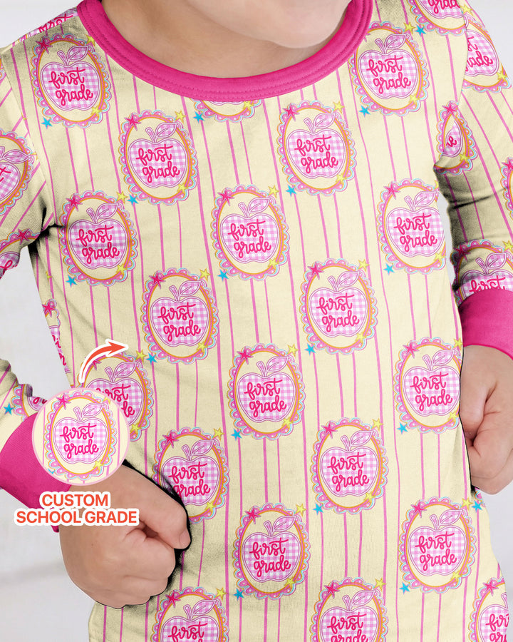 Conjunto de pijama de dos piezas de bambú con mangas largas, plantilla PERSONALIZADA