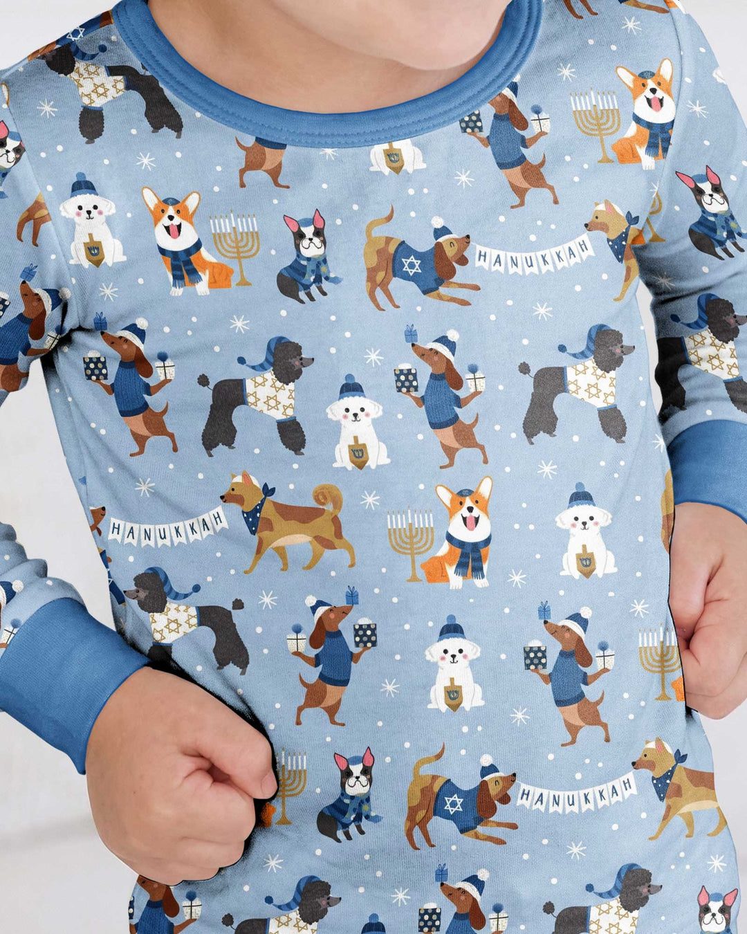 Hanukkah Dogs Bamboo Two Piece Long Sleeve Pajama Set