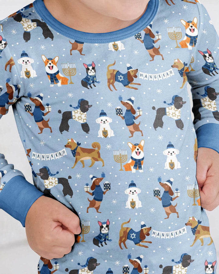 Hanukkah Dogs Bamboo Two Piece Long Sleeve Pajama Set