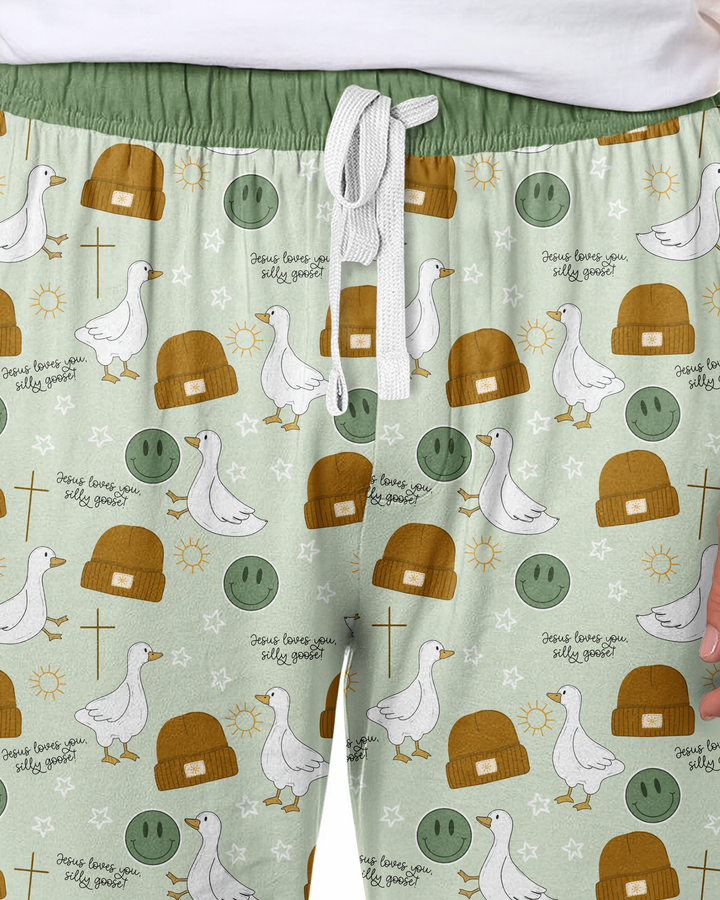 Jesus Loves You Silly Goose Bamboo Men's Pajama Set