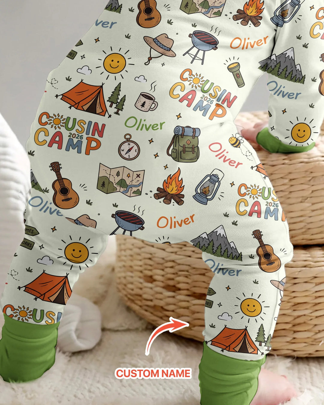 Custom Name Cousin Camp 2026Bamboo Convertible Zippy