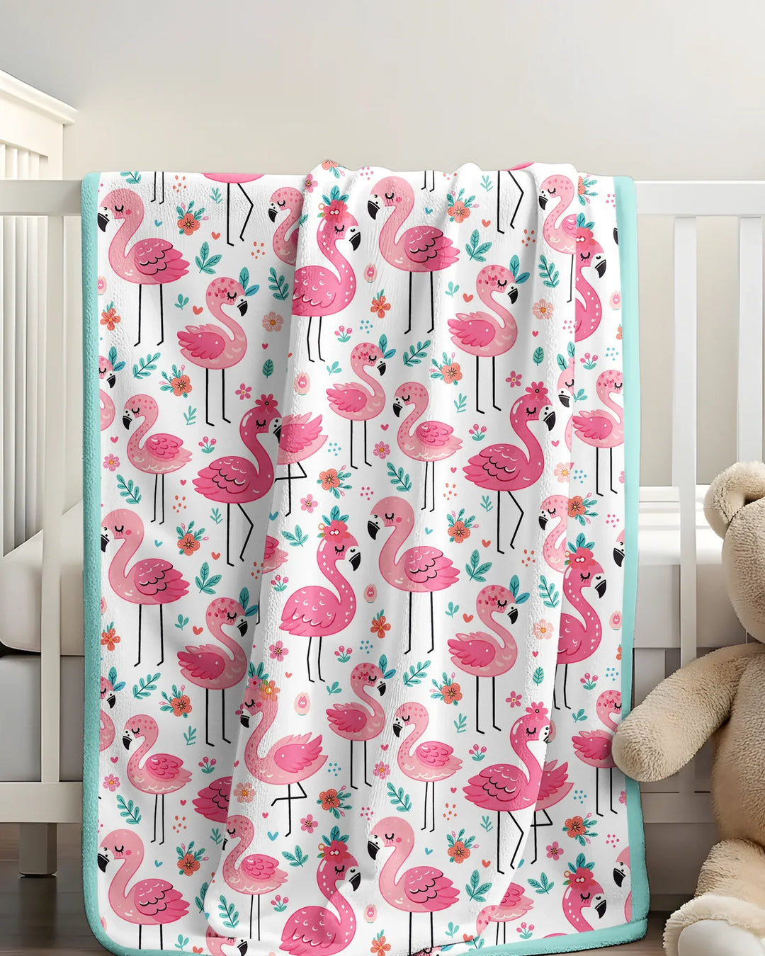 Hello Flamingo Bamboo Blanket