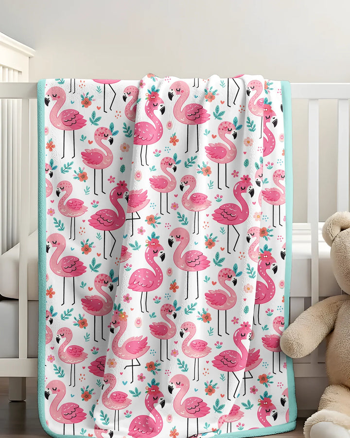 Hello Flamingo Bamboo Blanket