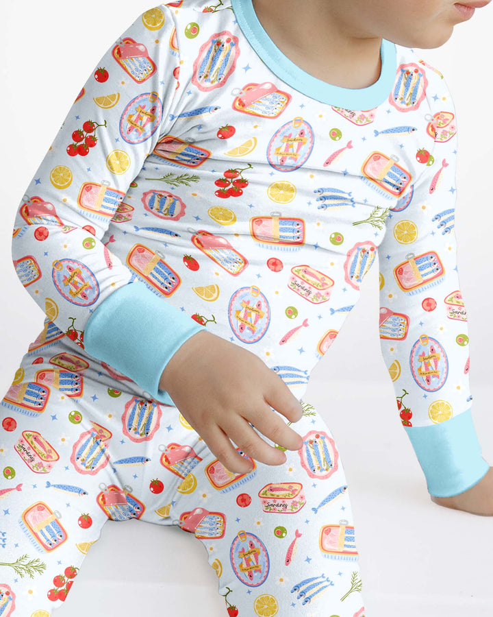 Preppy Sardines Bamboo Two Piece Long Sleeve Pajama Set