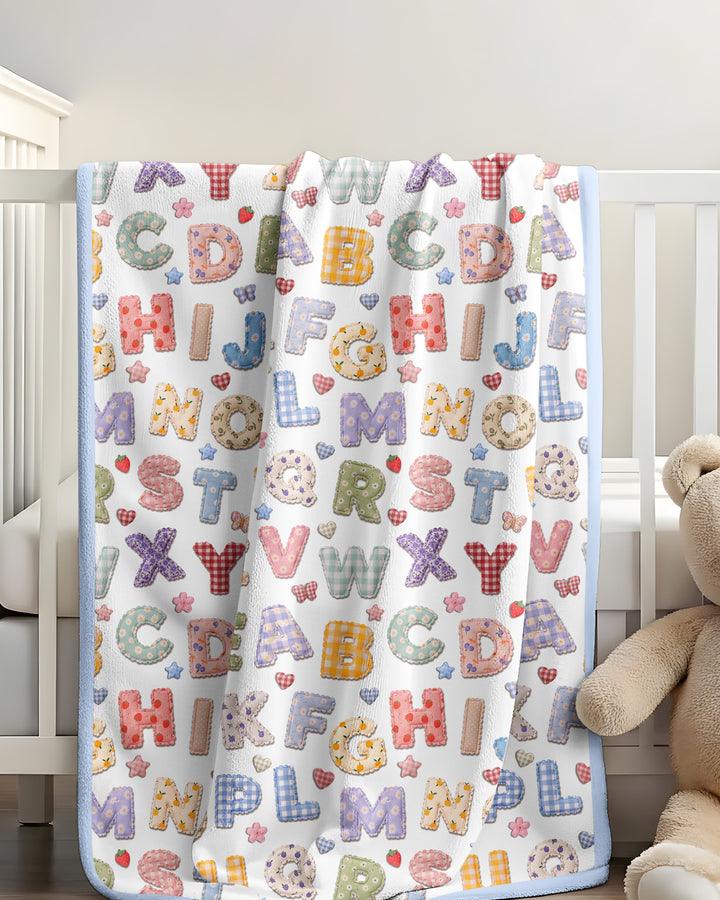 Fabric Alphabet Letters Bamboo Blanket